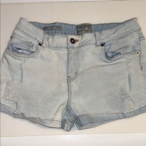 Lucky Brand Faded Light Blue Distressed Denim Shorts